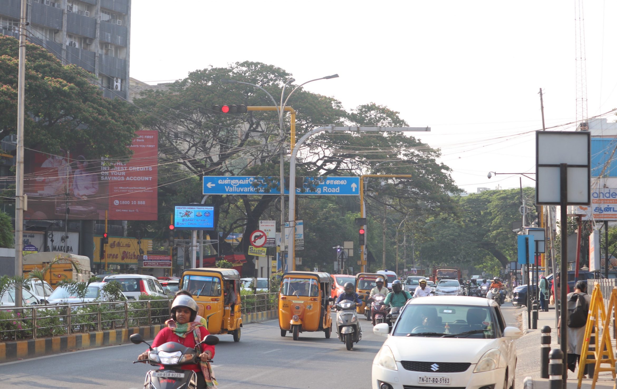 Chennai bustling road photo taken by our Sun team