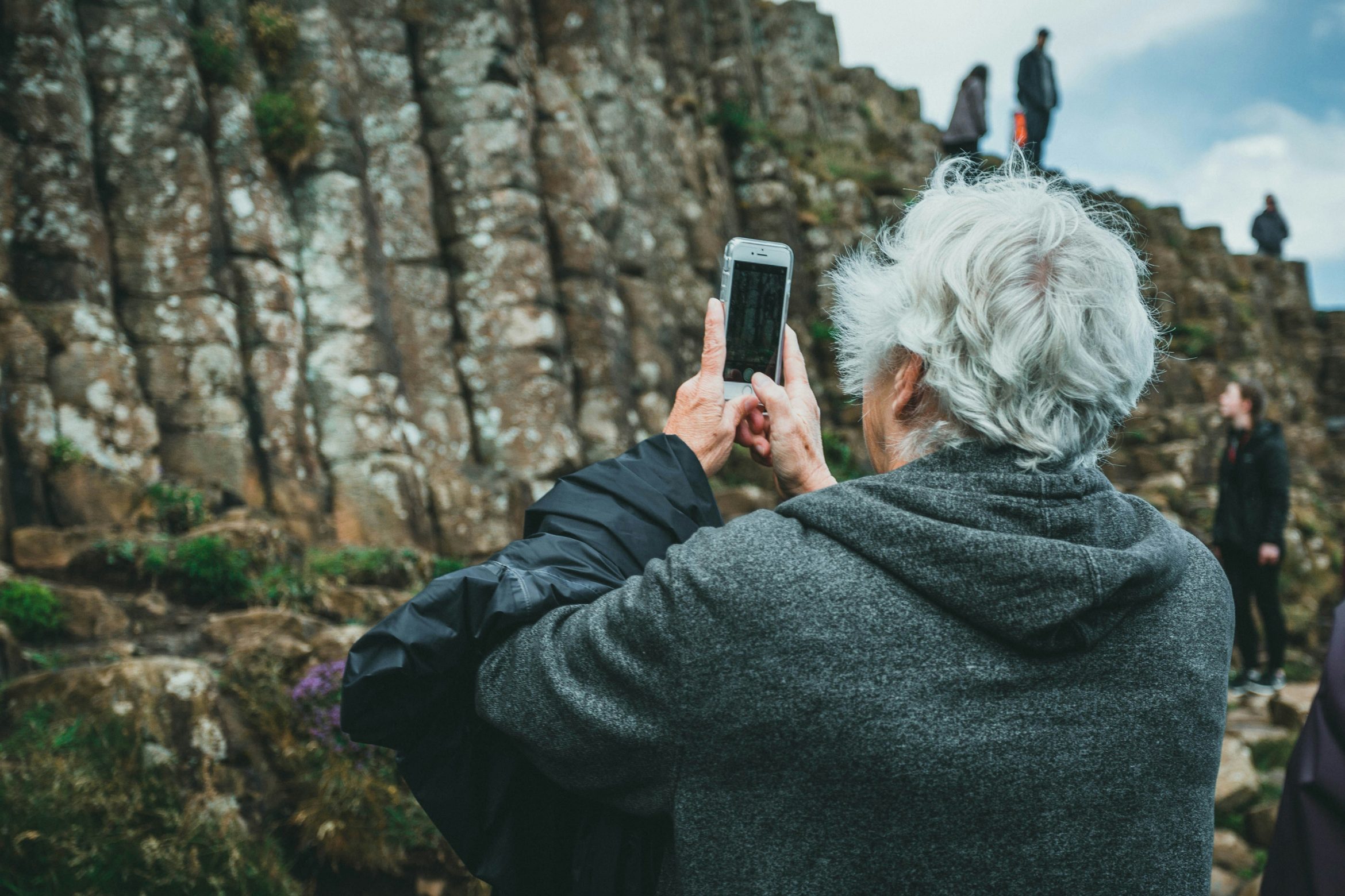 senior man with phone