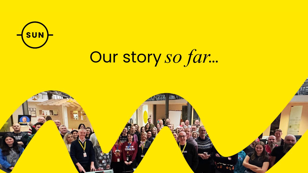 Our story so far_people on yellow background