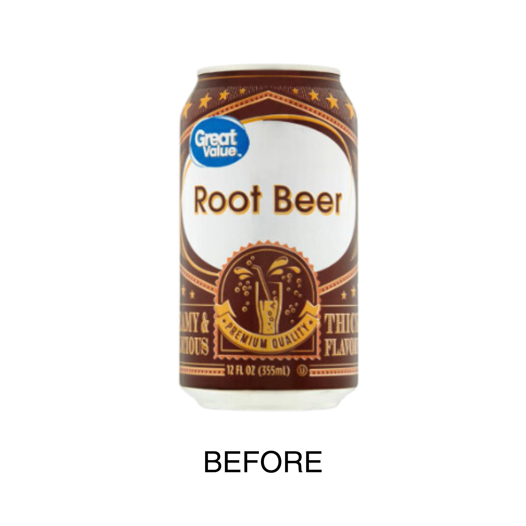 Walmart Great Value Root Beer packaging design Before Sun Branding