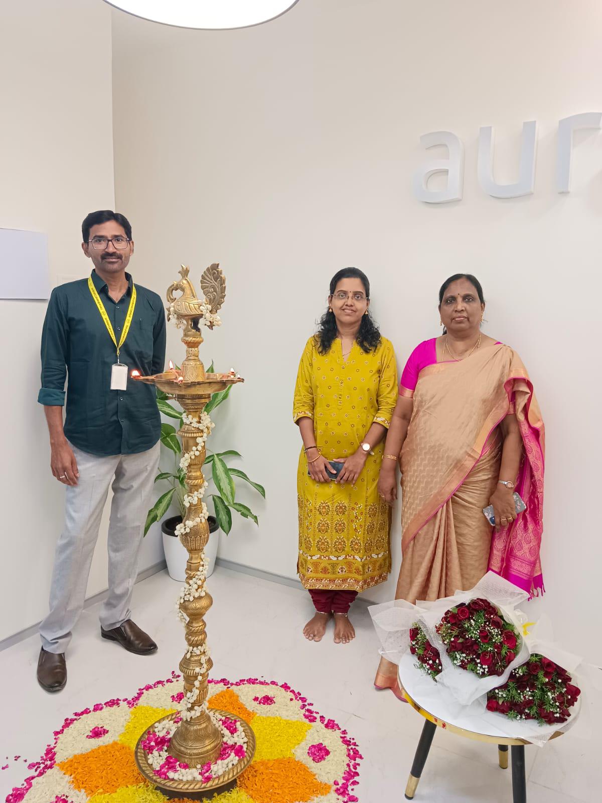 Image of Sun Branding's team in Chennai with traditional candle