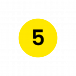 Yellow circle with black number_5