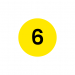 Yellow circle with black number_6